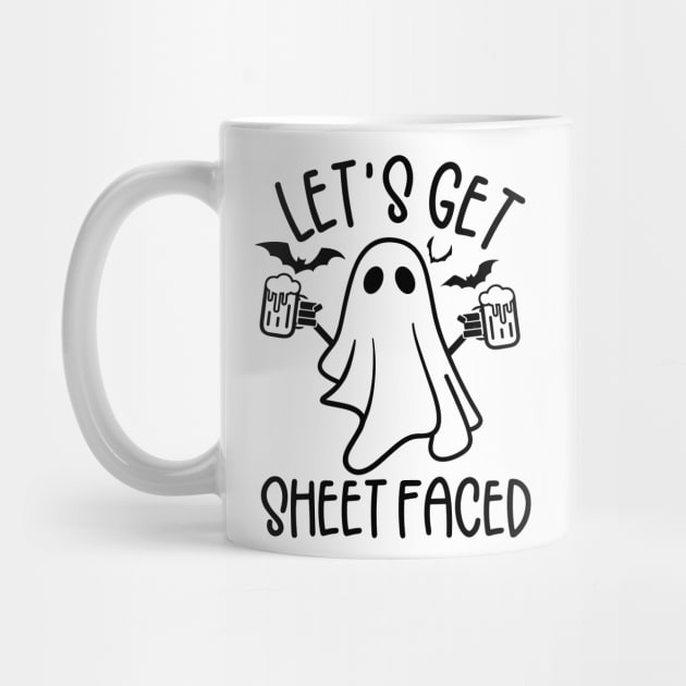 Let's get Sheet Faced, ghost, Halloween, funny halloween, drinking, alcohol by Darksavage